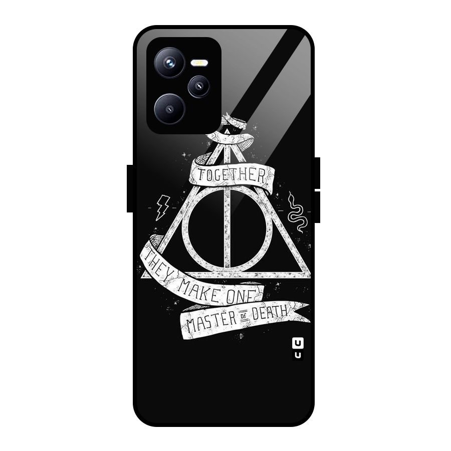 White Ribbon Glass Back Case for Realme C35