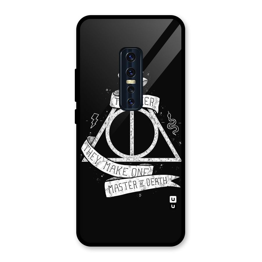 White Ribbon Glass Back Case for Vivo V17 Pro