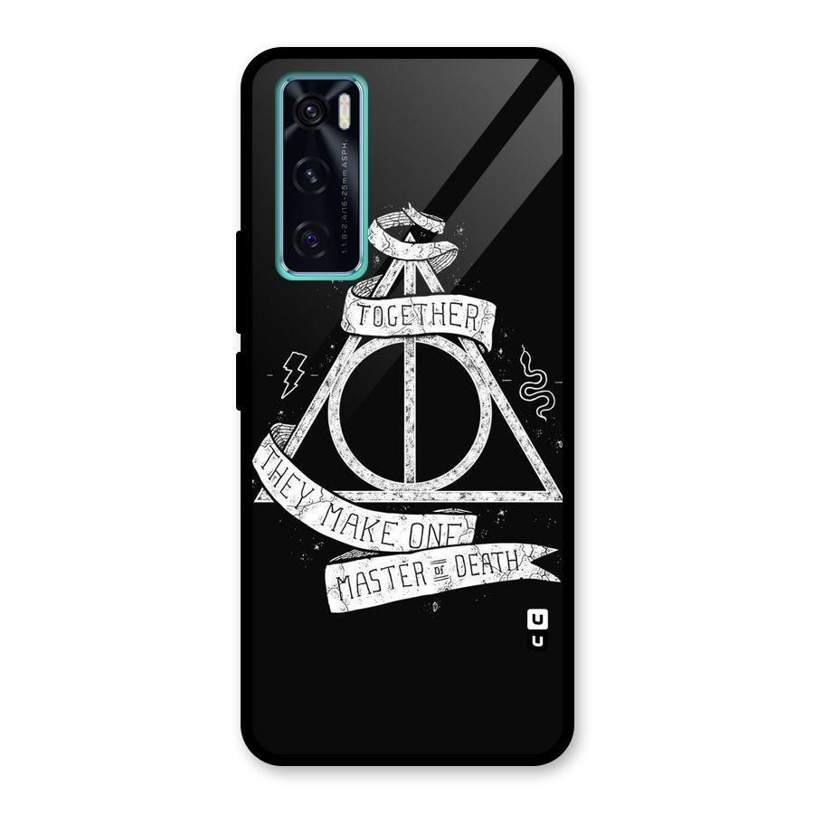 White Ribbon Glass Back Case for Vivo V20 SE