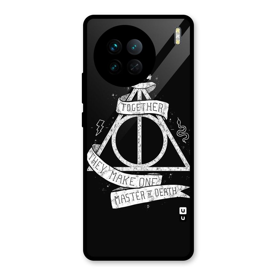 White Ribbon Glass Back Case for Vivo X90