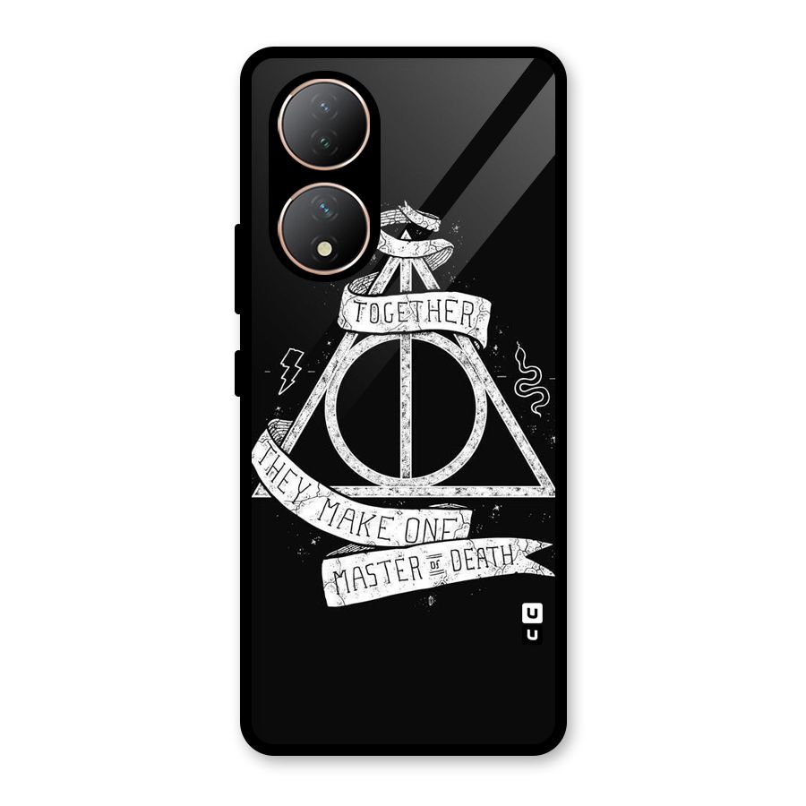 White Ribbon Glass Back Case for Vivo Y100A