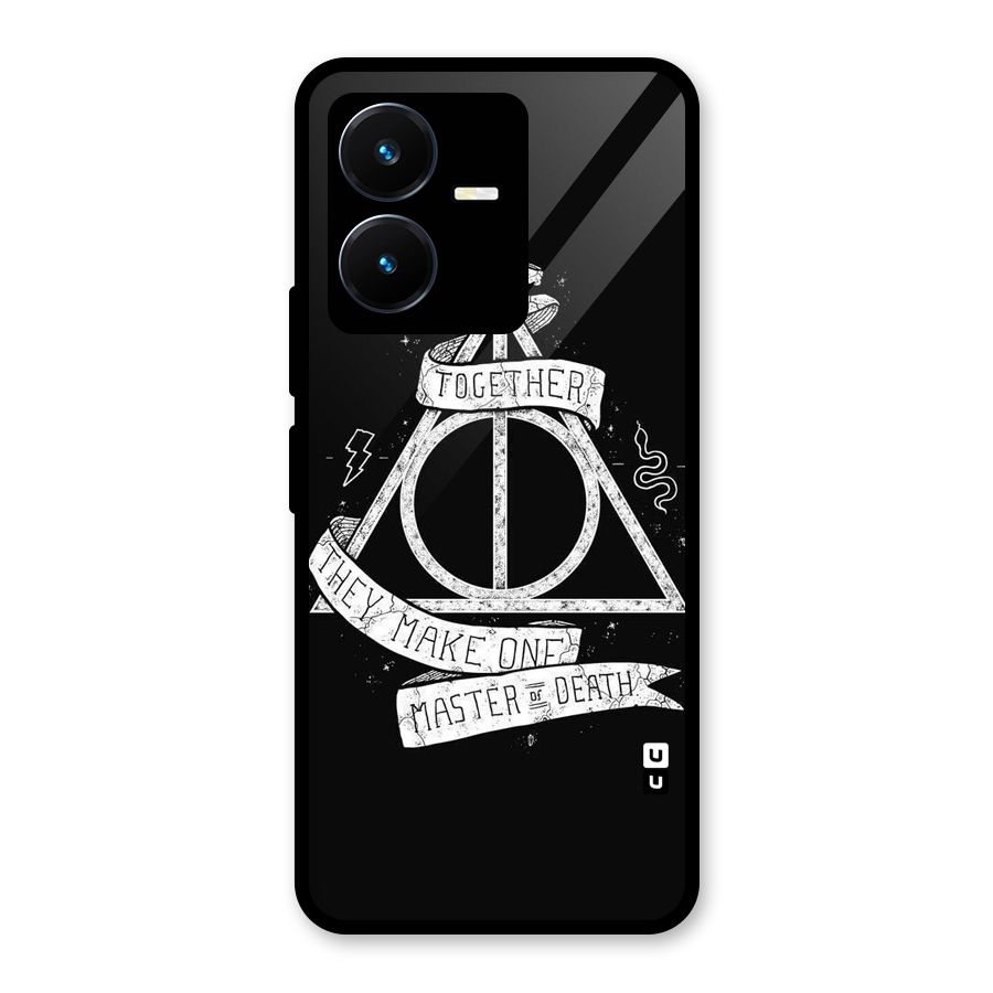 White Ribbon Glass Back Case for Vivo Y22s