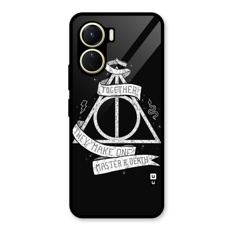 White Ribbon Glass Back Case for Vivo Y56