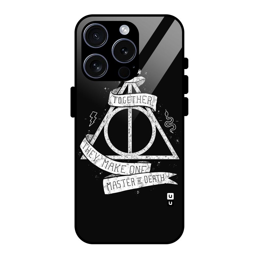 White Ribbon Glass Back Case for iPhone 15 Pro