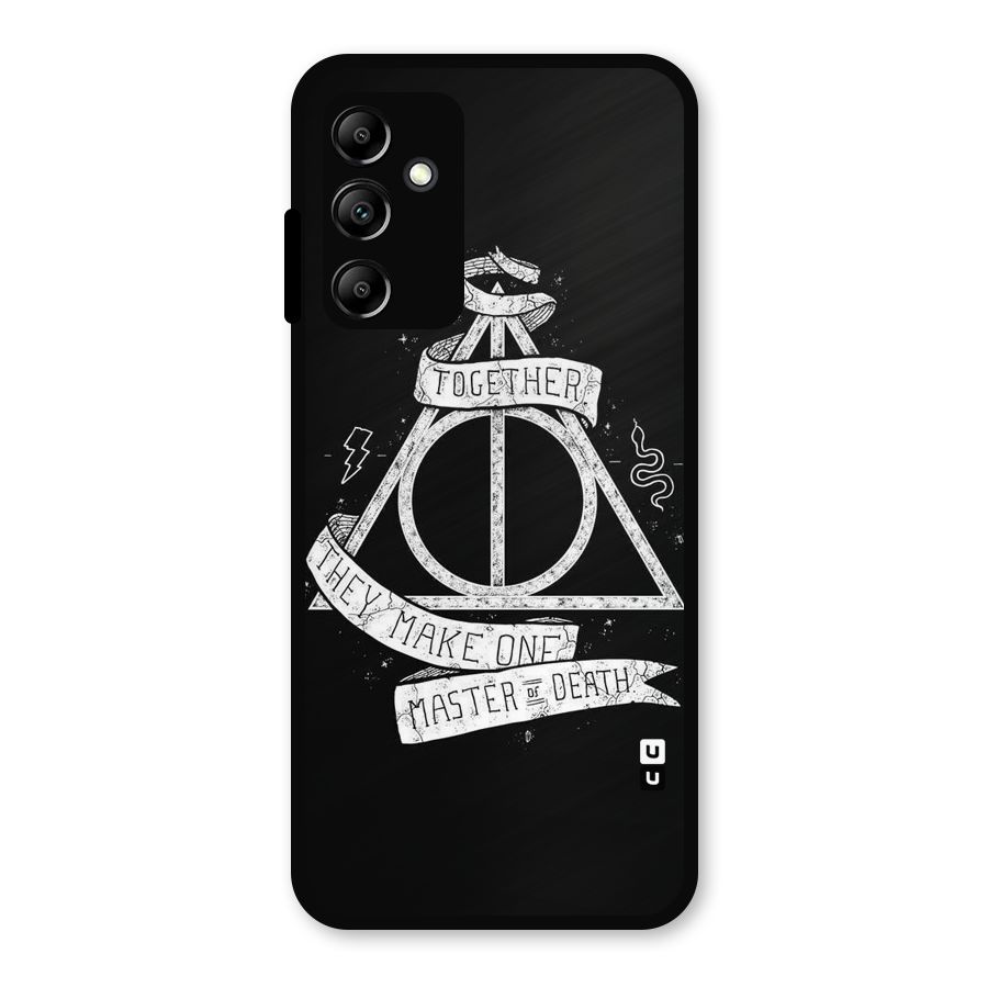 White Ribbon Metal Back Case for Galaxy A14 5G