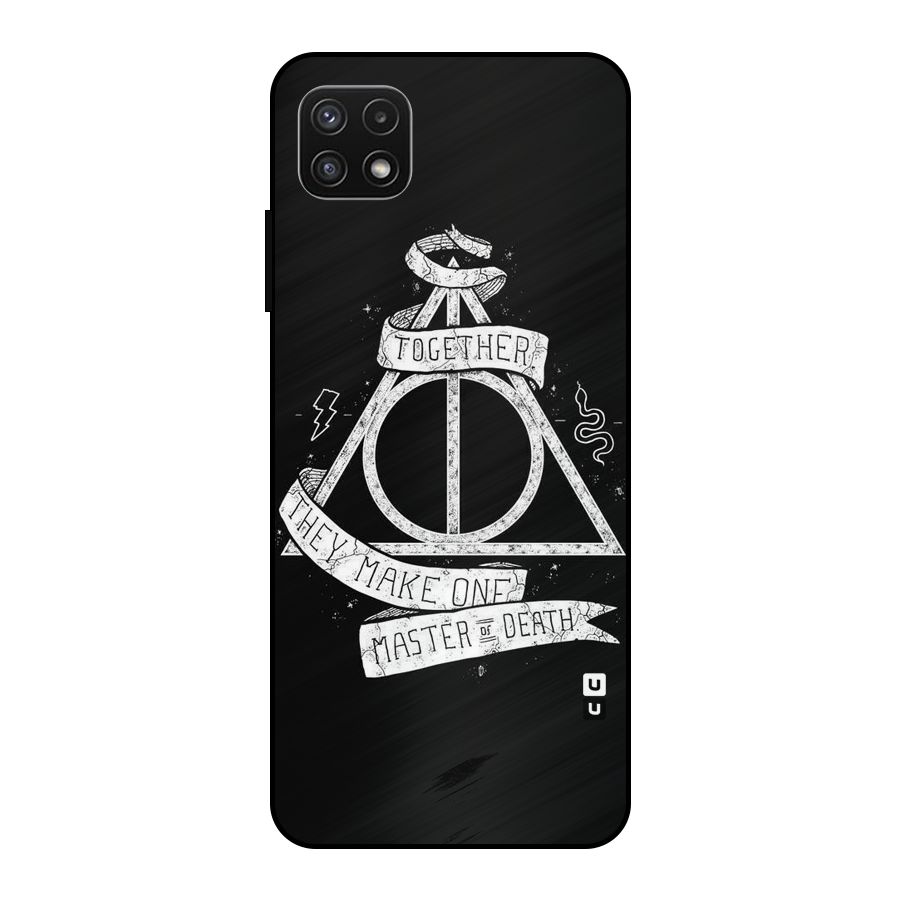 White Ribbon Metal Back Case for Galaxy A22 5G