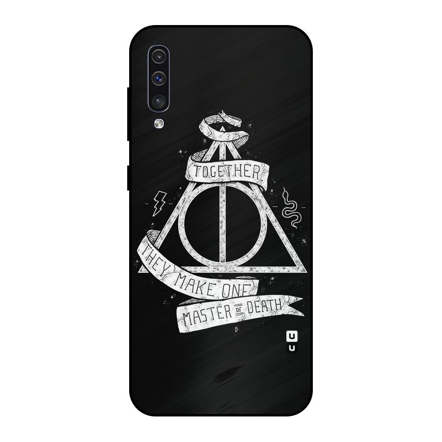 White Ribbon Metal Back Case for Galaxy A30s