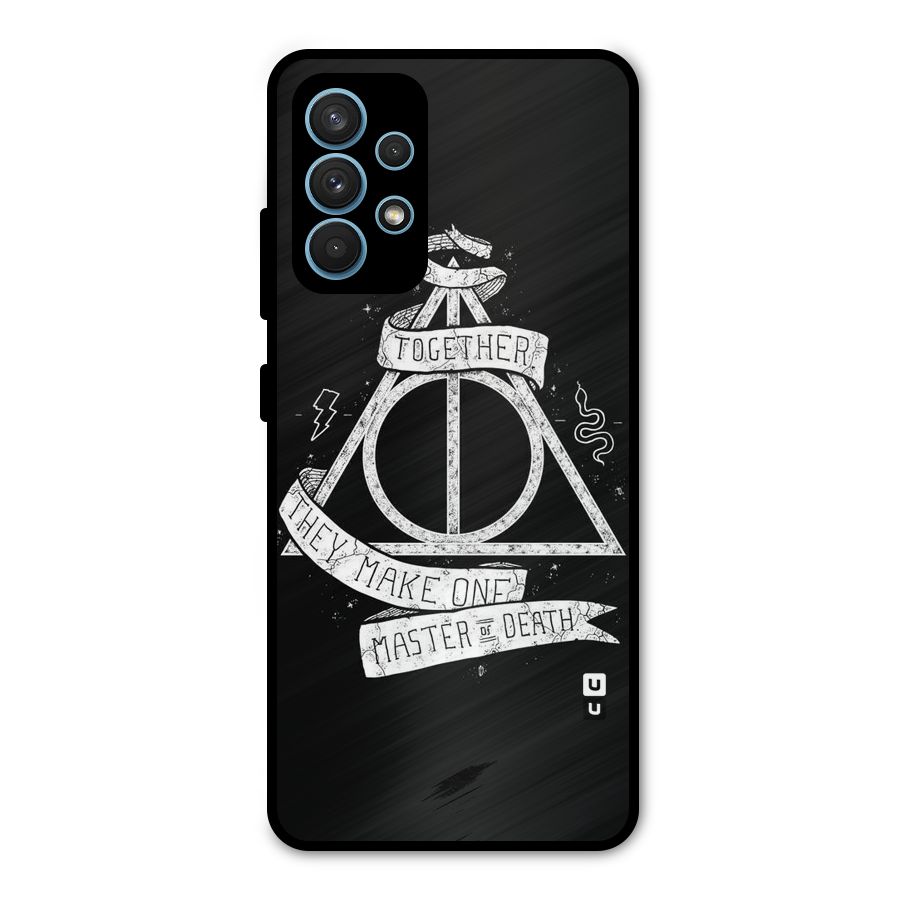 White Ribbon Metal Back Case for Galaxy A32
