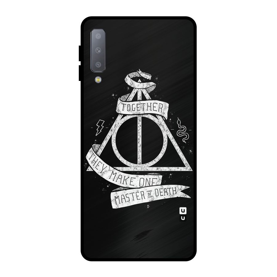 White Ribbon Metal Back Case for Galaxy A7 (2018)