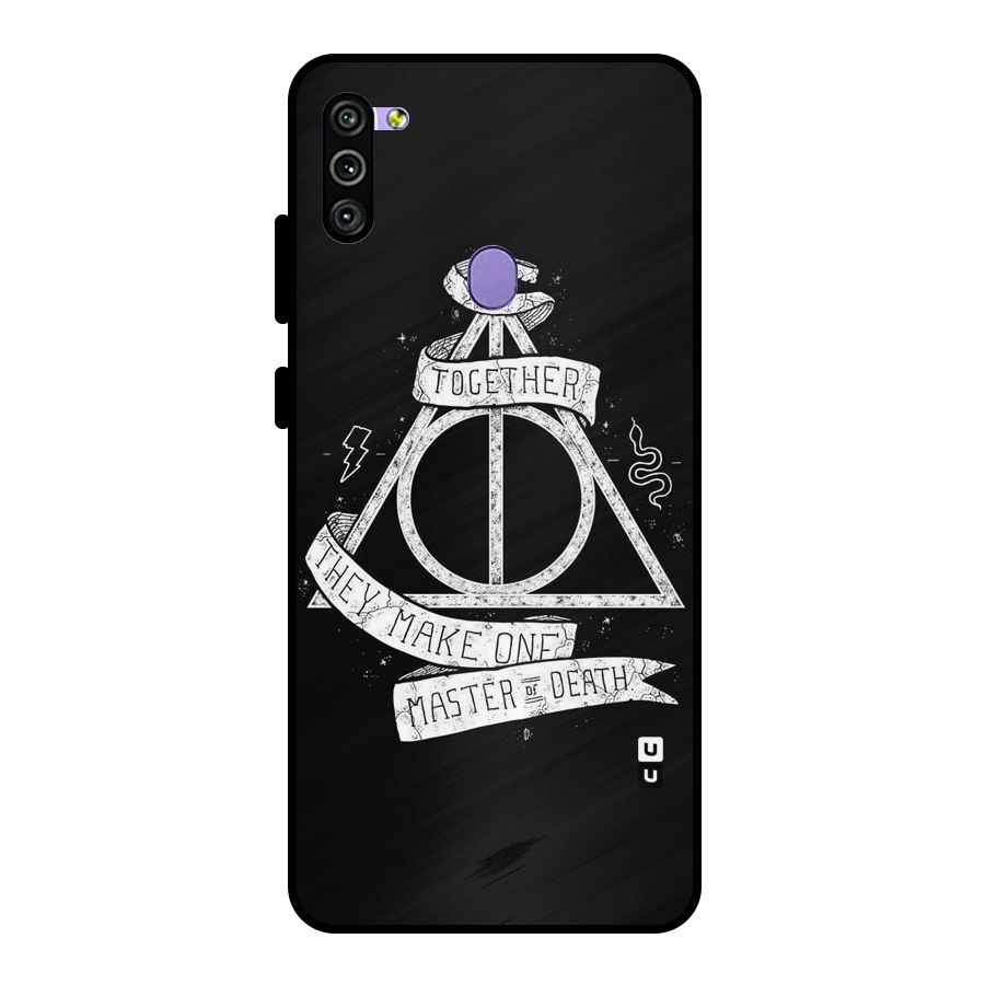 White Ribbon Metal Back Case for Galaxy M11