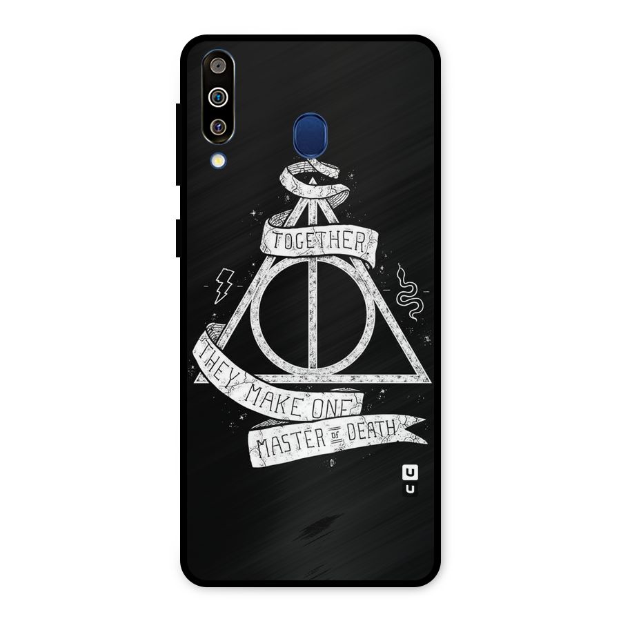 White Ribbon Metal Back Case for Galaxy M30