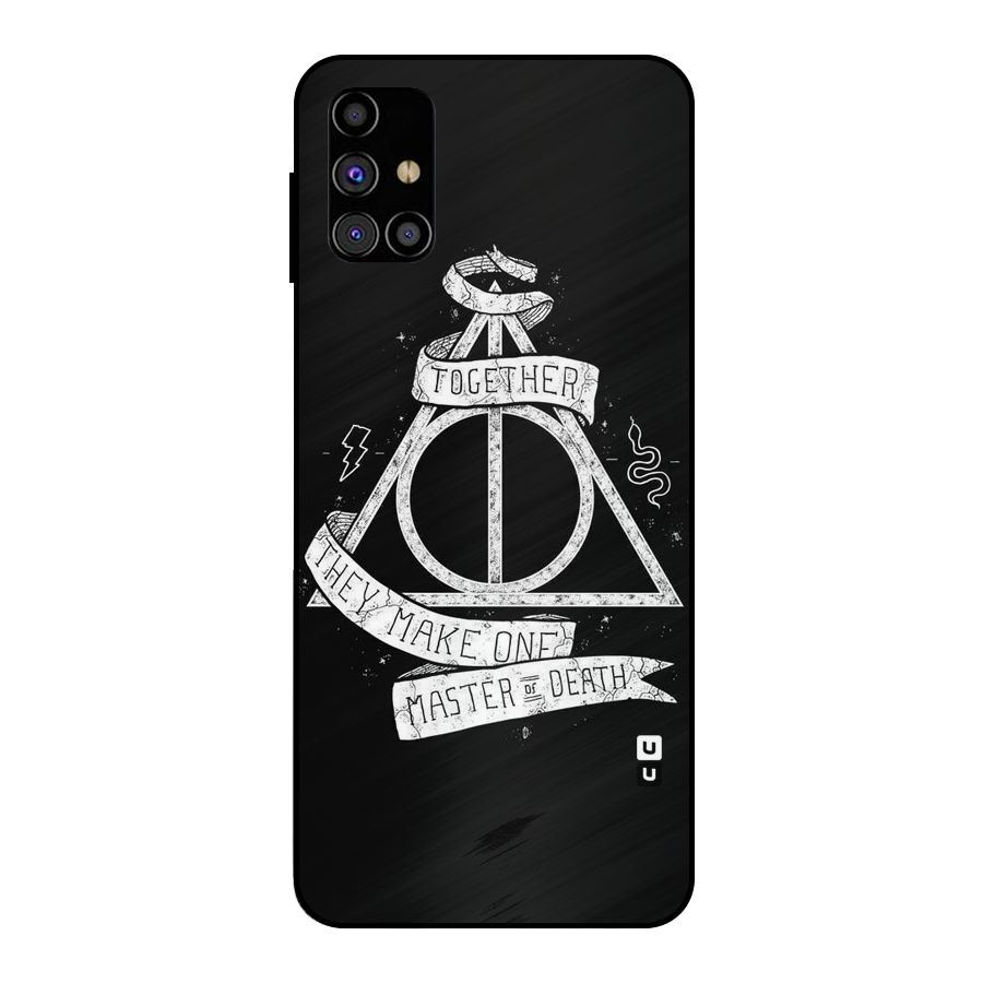 White Ribbon Metal Back Case for Galaxy M31s