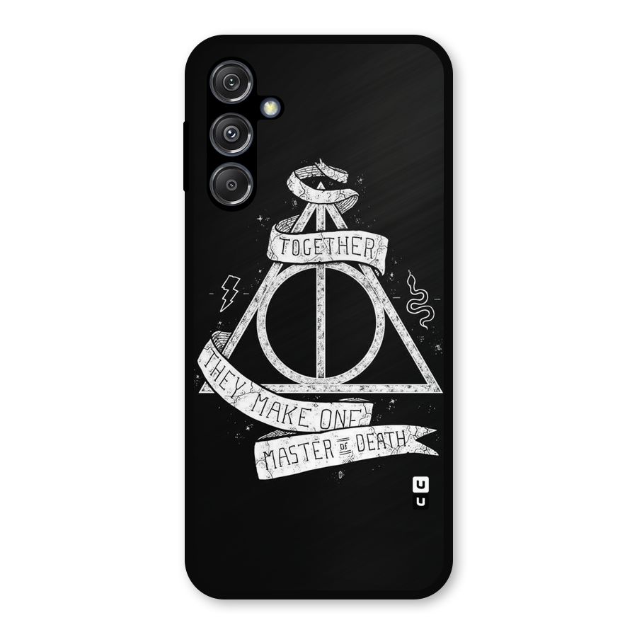 White Ribbon Metal Back Case for Galaxy M34 5G