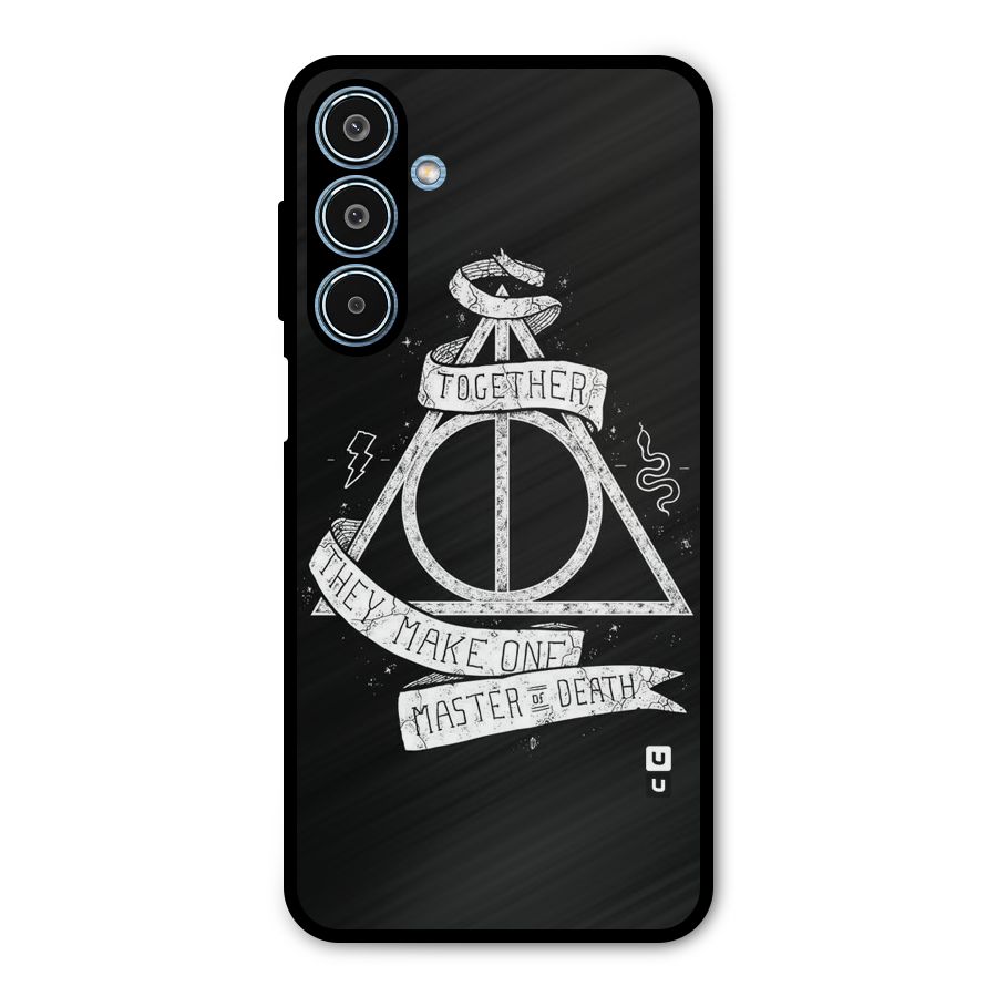 White Ribbon Metal Back Case for Galaxy M35