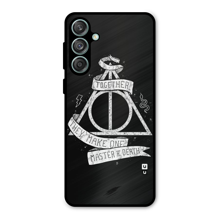 White Ribbon Metal Back Case for Galaxy M55 5G