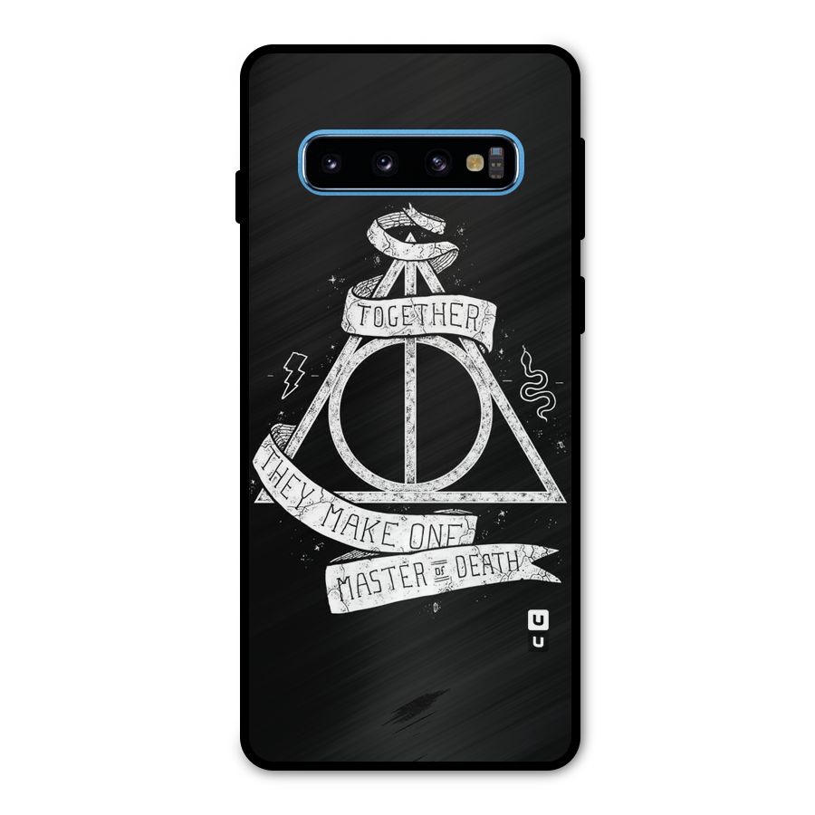 White Ribbon Metal Back Case for Galaxy S10