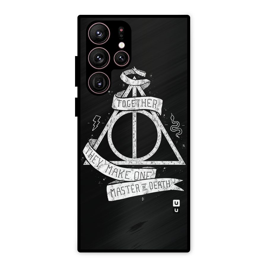 White Ribbon Metal Back Case for Galaxy S22 Ultra 5G