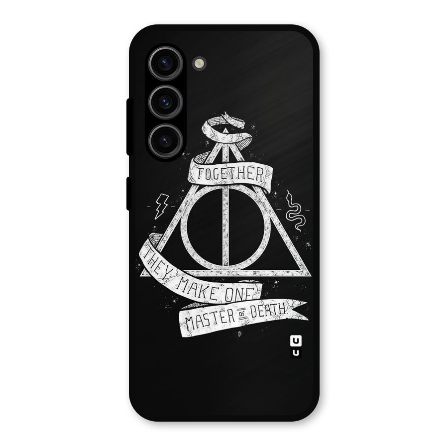 White Ribbon Metal Back Case for Galaxy S23
