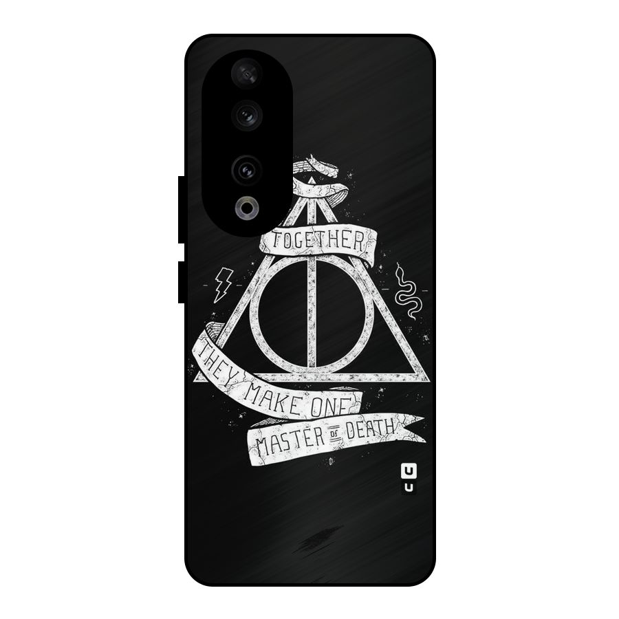 White Ribbon Metal Back Case for Honor 90