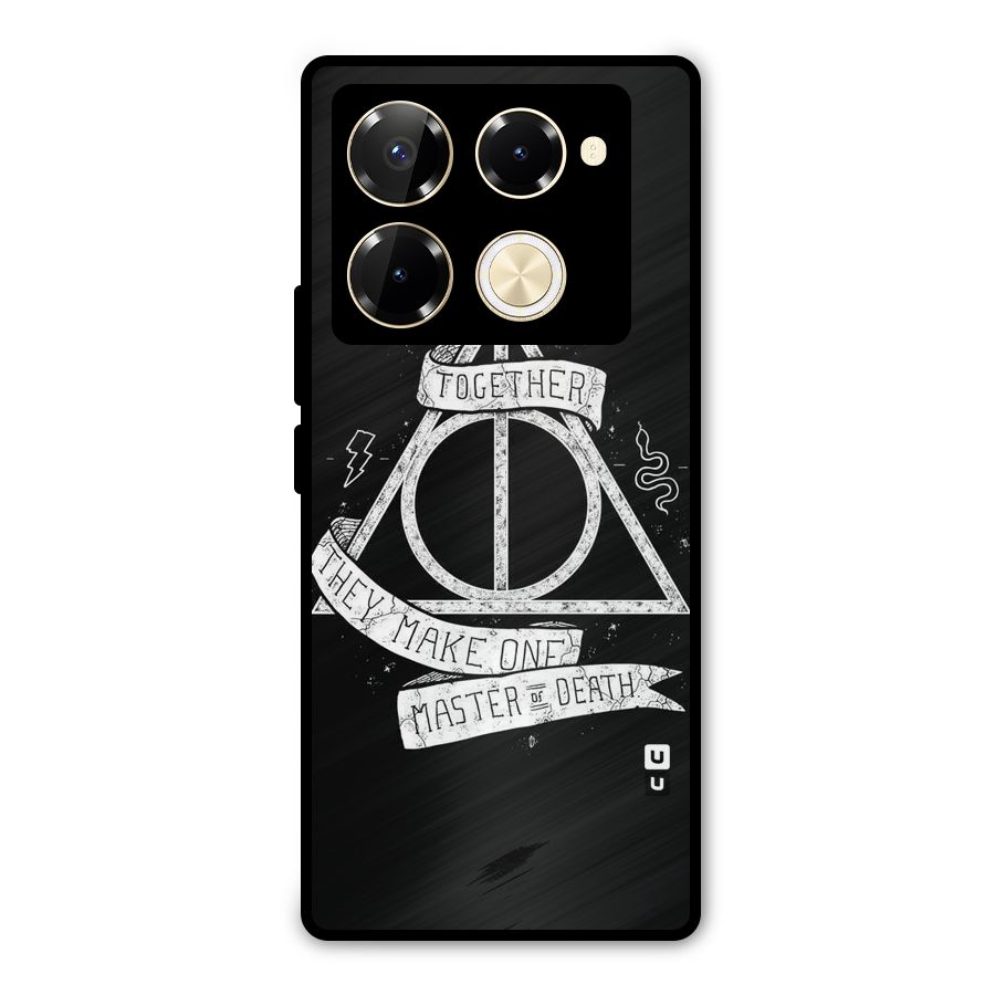 White Ribbon Metal Back Case for Infinix Note 40 Pro Plus
