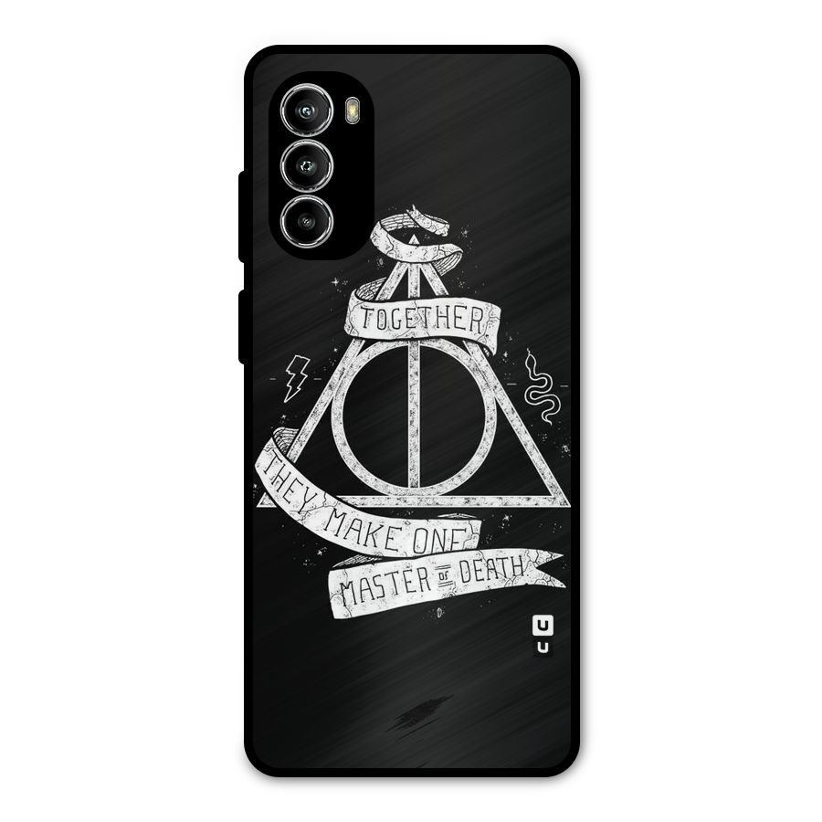 White Ribbon Metal Back Case for Moto G52