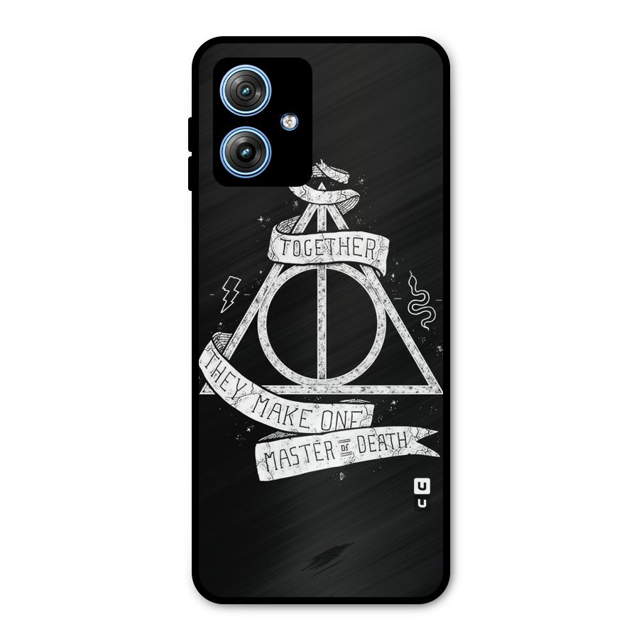 White Ribbon Metal Back Case for Moto G54