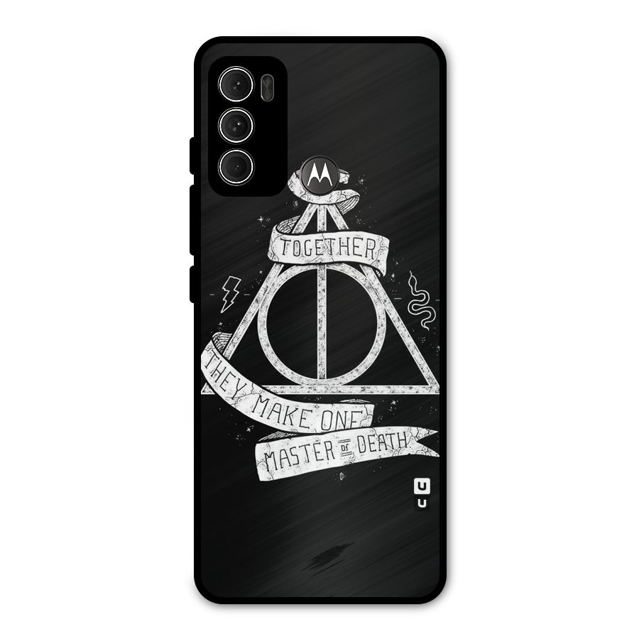 White Ribbon Metal Back Case for Moto G60