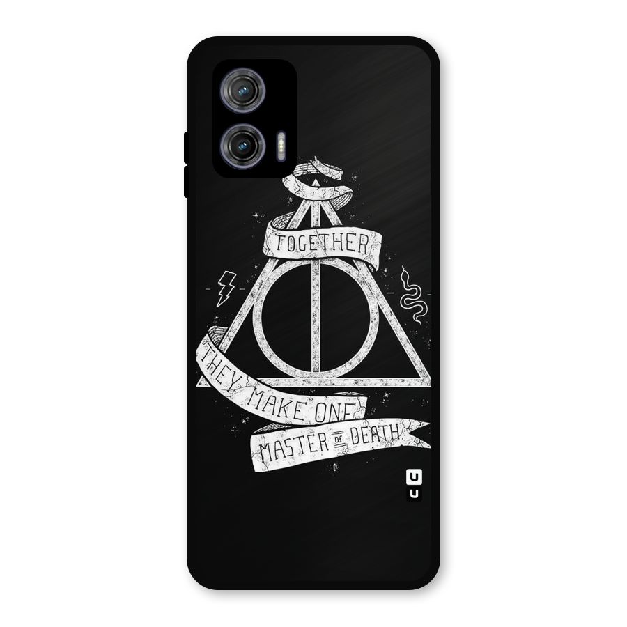 White Ribbon Metal Back Case for Moto G73