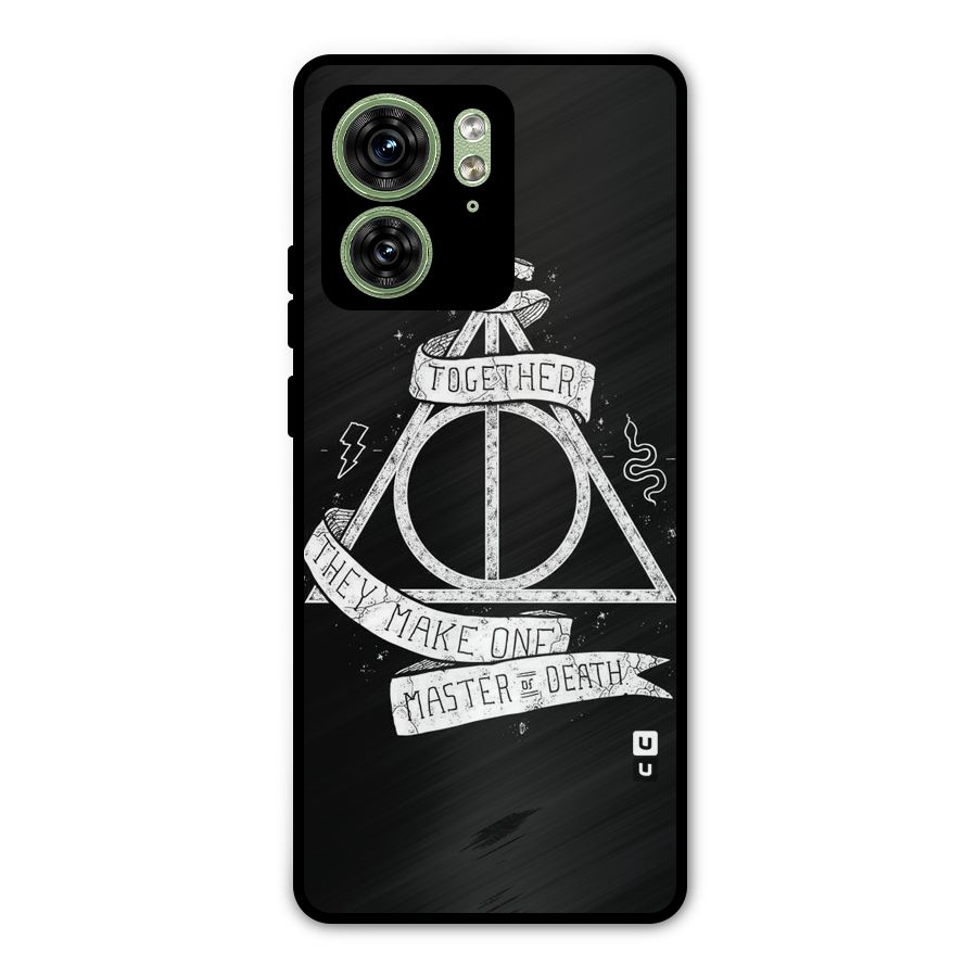 White Ribbon Metal Back Case for Motorola Edge 40 5G