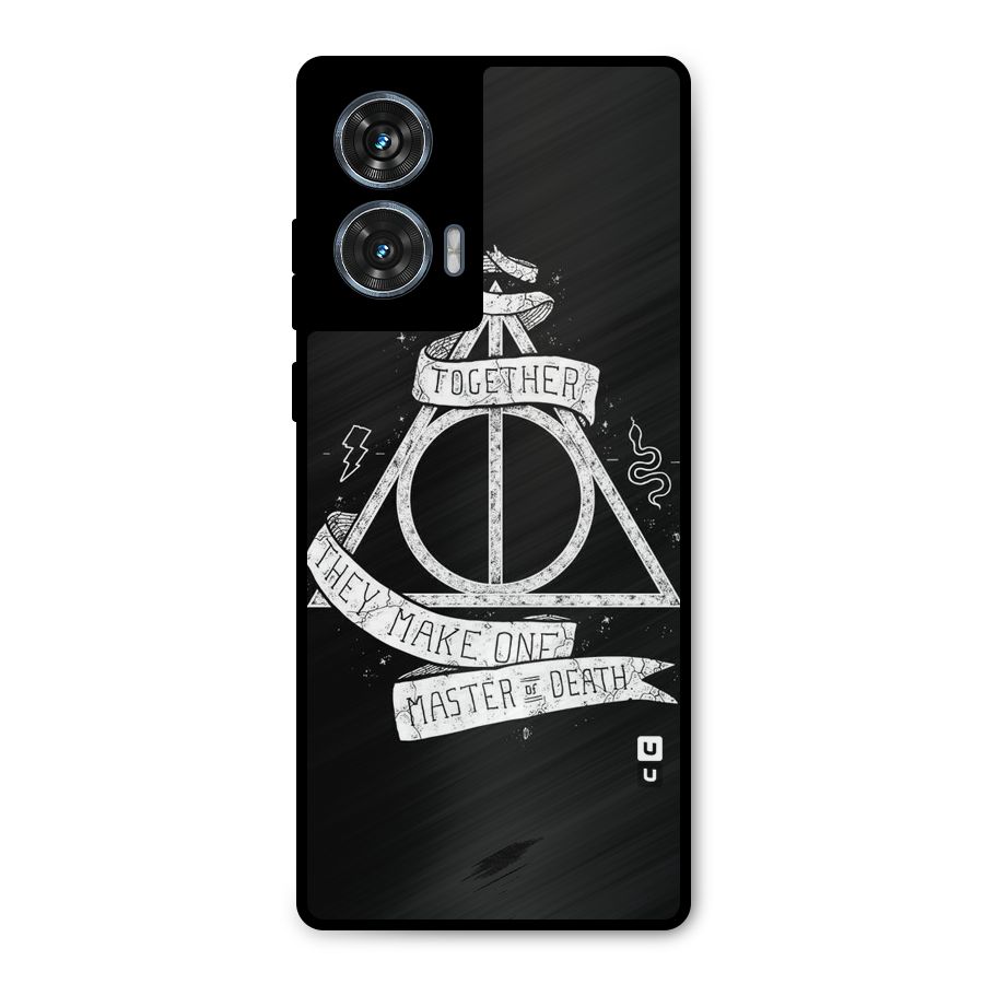 White Ribbon Metal Back Case for Motorola Edge 50 Fusion