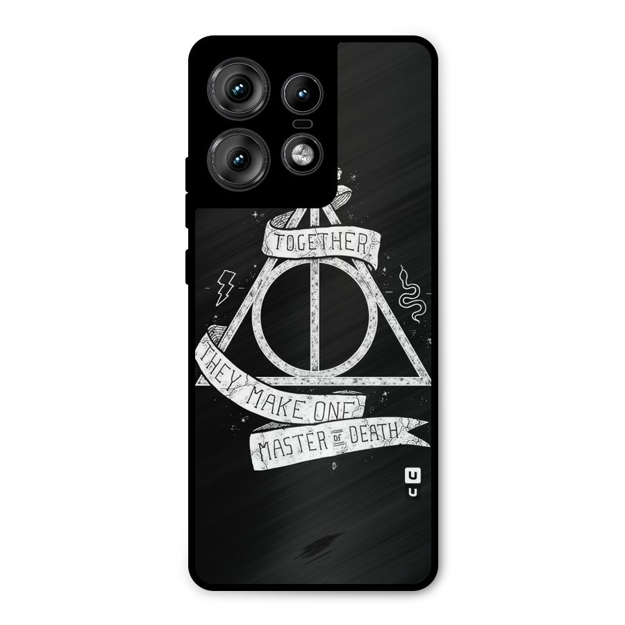White Ribbon Metal Back Case for Motorola Edge 50 Pro