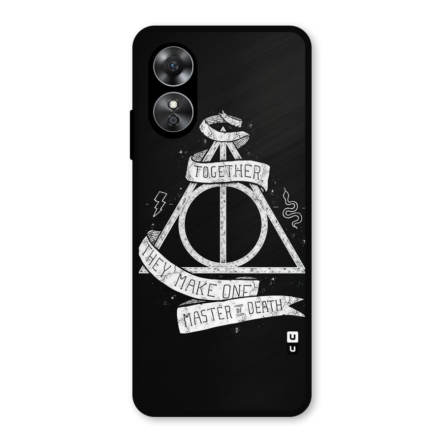 White Ribbon Metal Back Case for Oppo A17