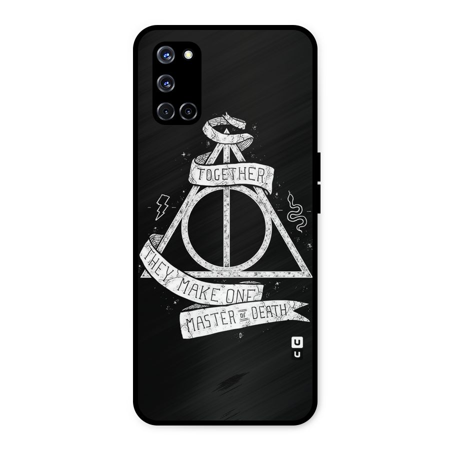 White Ribbon Metal Back Case for Oppo A52