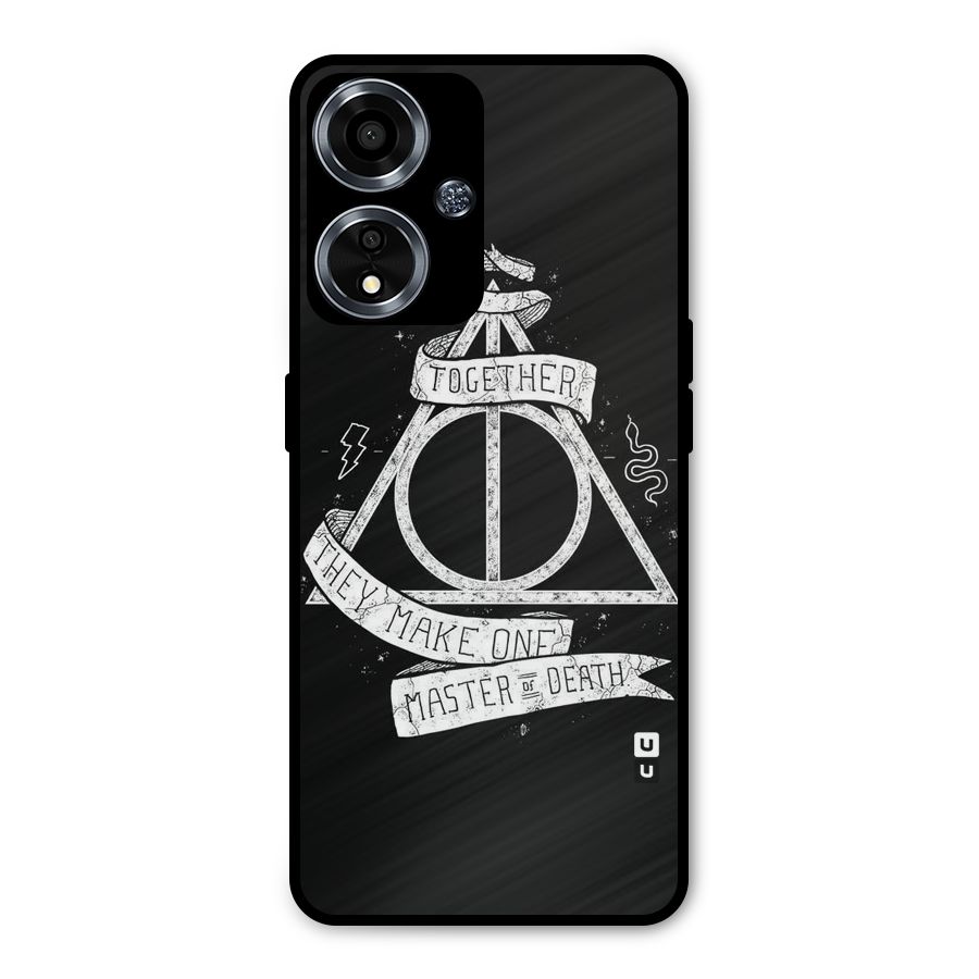 White Ribbon Metal Back Case for Oppo A59