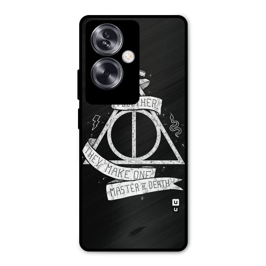 White Ribbon Metal Back Case for Oppo A79 5G