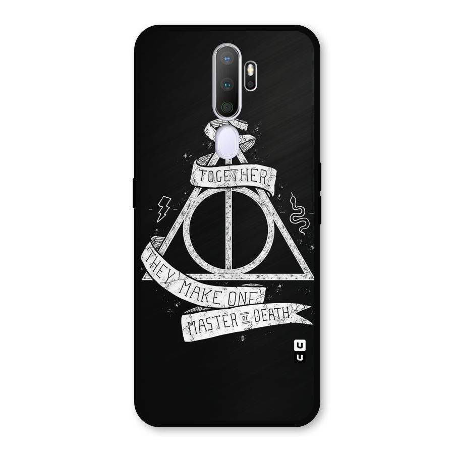 White Ribbon Metal Back Case for Oppo A9 (2020)