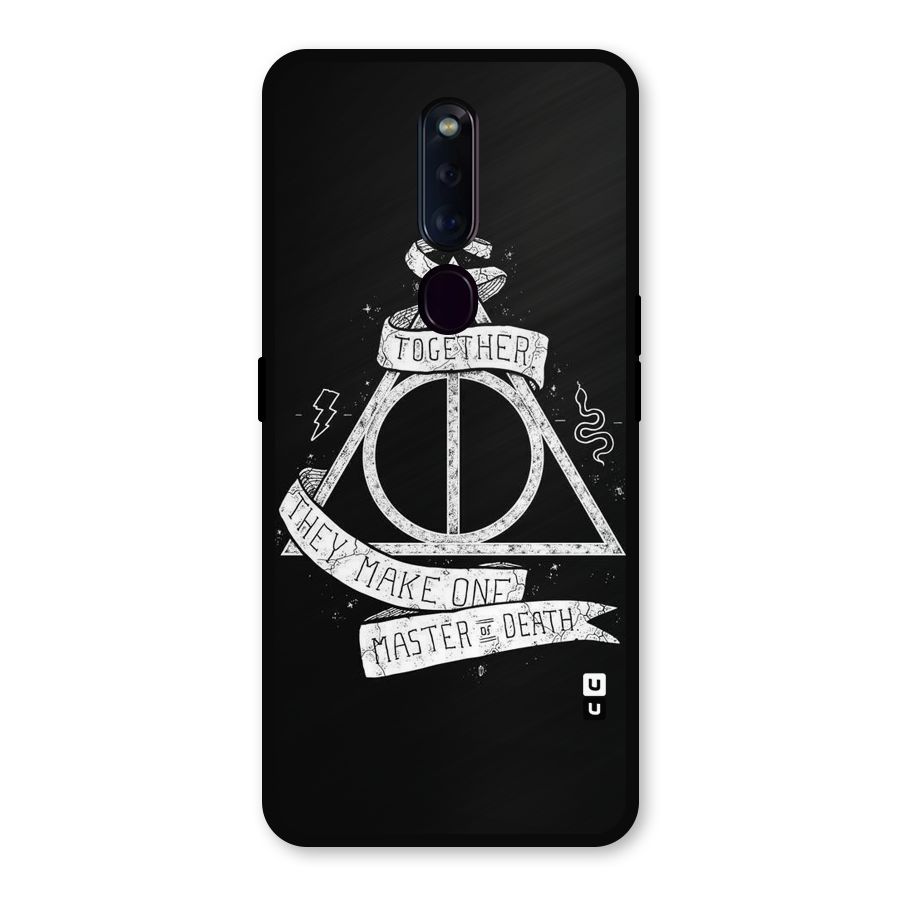 White Ribbon Metal Back Case for Oppo F11 Pro