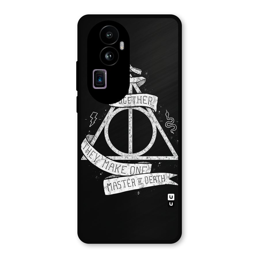 White Ribbon Metal Back Case for Oppo Reno10 Pro Plus