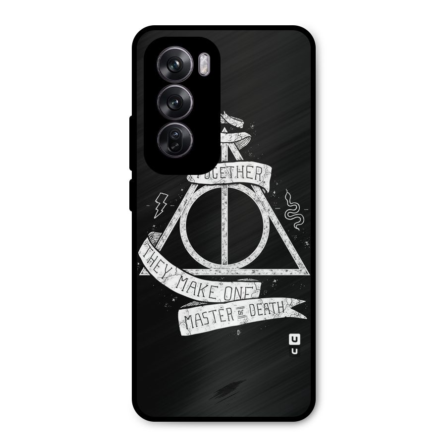 White Ribbon Metal Back Case for Oppo Reno12 Pro