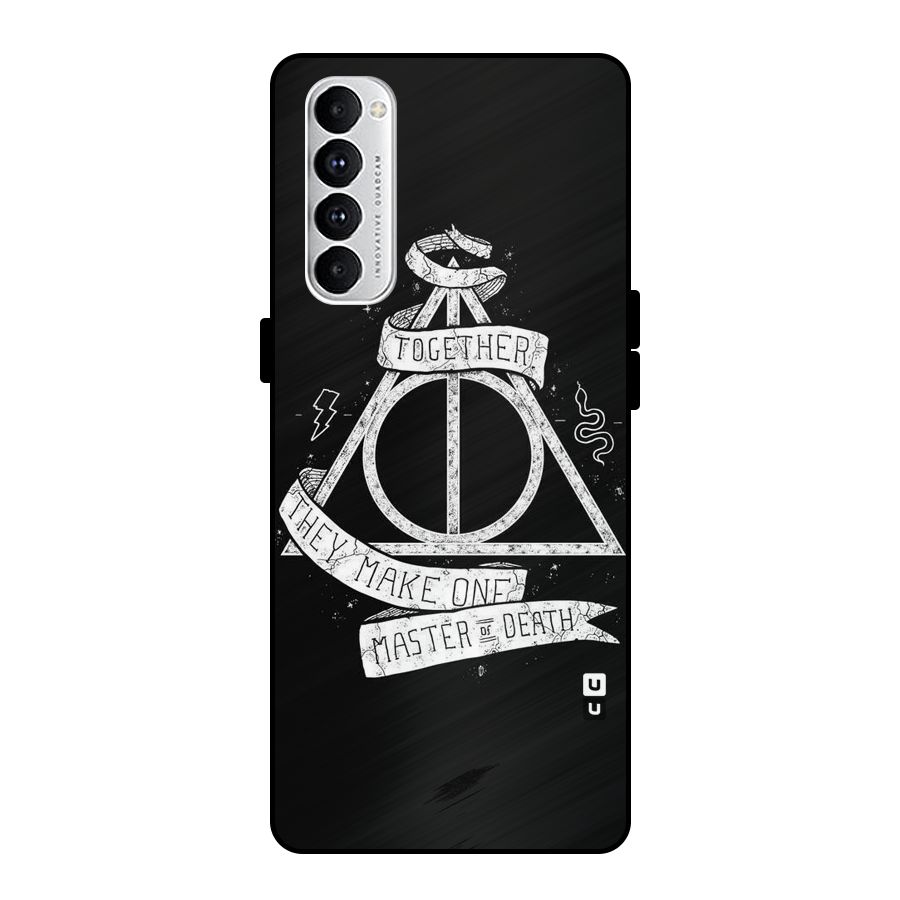 White Ribbon Metal Back Case for Oppo Reno4 Pro