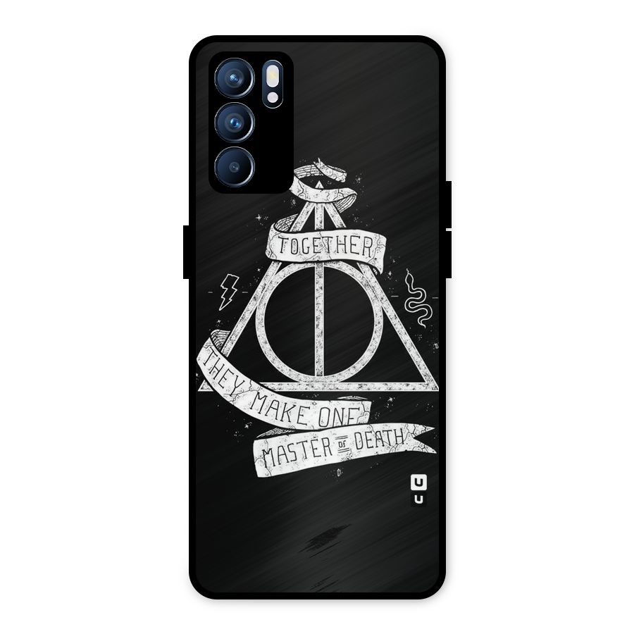 White Ribbon Metal Back Case for Oppo Reno6 5G