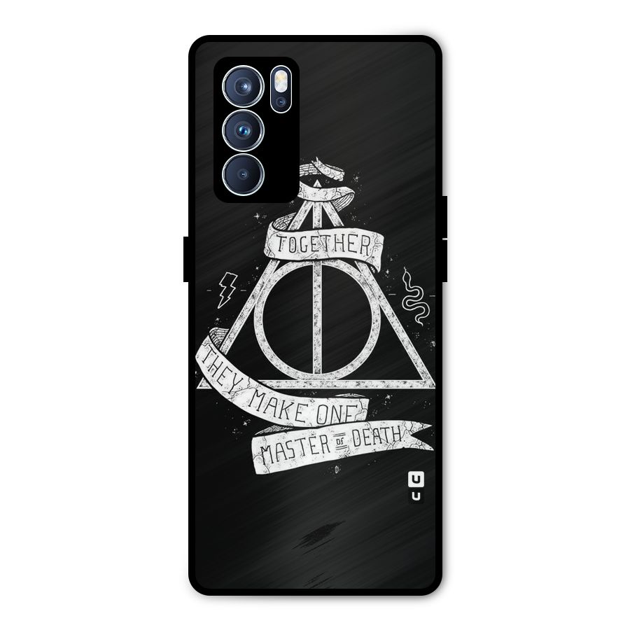 White Ribbon Metal Back Case for Oppo Reno6 Pro 5G