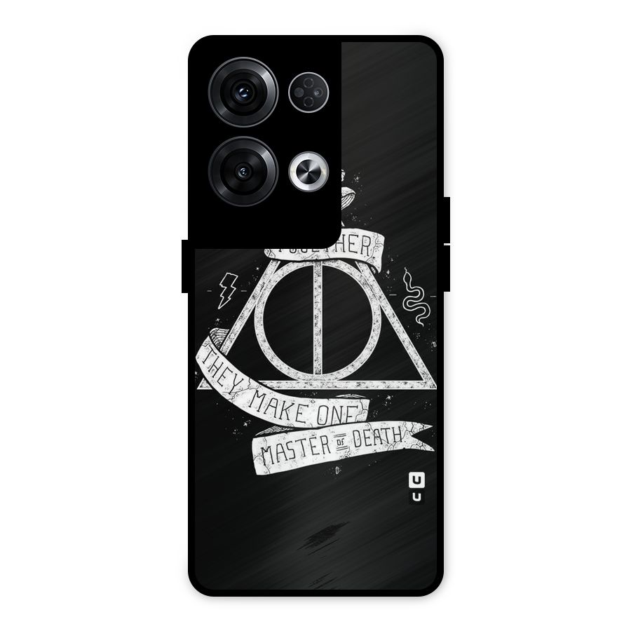White Ribbon Metal Back Case for Oppo Reno8 Pro 5G