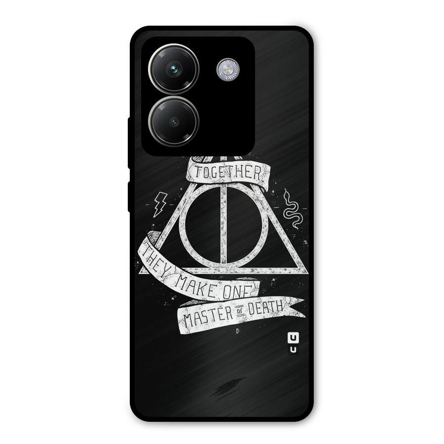 White Ribbon Metal Back Case for Poco M7 Pro 5G