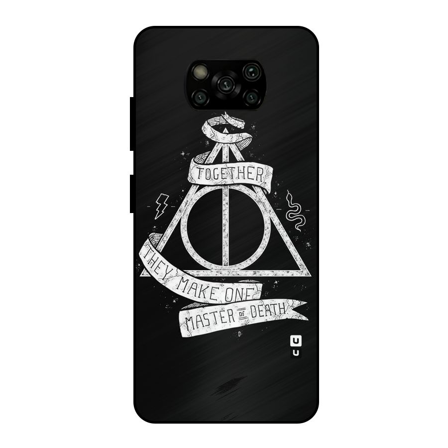White Ribbon Metal Back Case for Poco X3