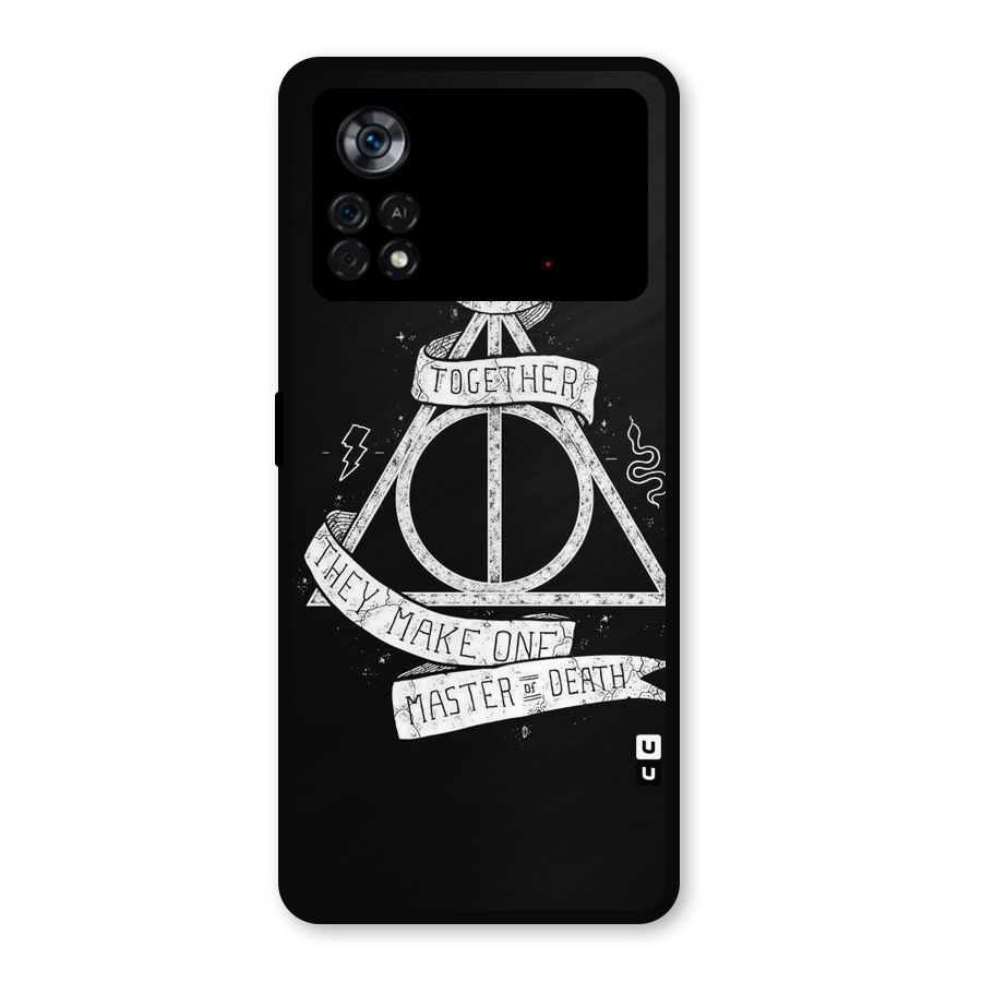 White Ribbon Metal Back Case for Poco X4 Pro 5G