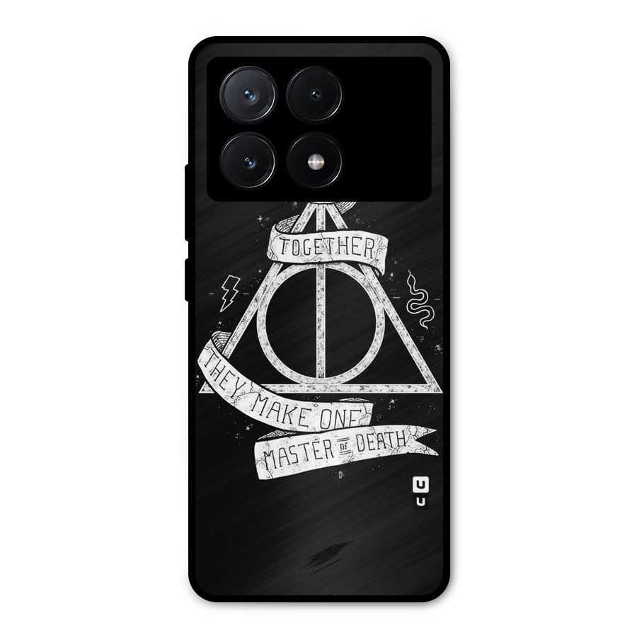 White Ribbon Metal Back Case for Poco X6 Pro