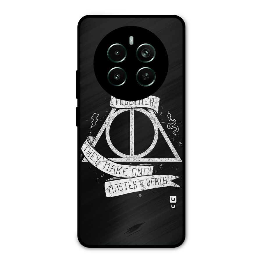 White Ribbon Metal Back Case for Realme 12 Pro Plus