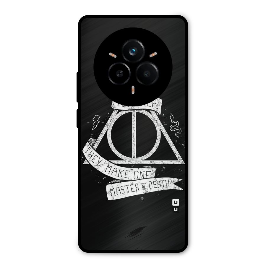 White Ribbon Metal Back Case for Realme 14 Pro