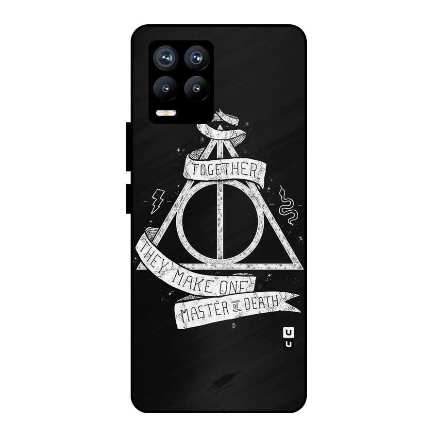White Ribbon Metal Back Case for Realme 8 Pro